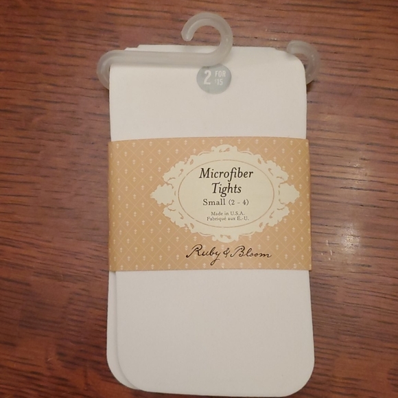 Ruby & Bloom Microfiber white tights small - Picture 2 of 2